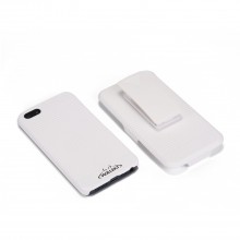 Walleva White Shock Resistant+Holster Case For iPhone 5/5S With Belt Clip